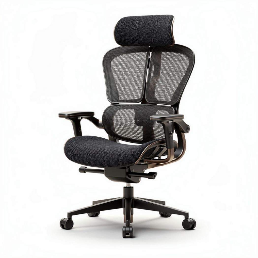 Ergonomic mesh office chair with adjustable lumbar support and headrest