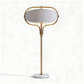 Metal floor lamp with fabric shade and marble base 120 x 40 x 180cm