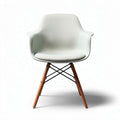 Fabric upholstered armchair with wooden legs and modern design 50 x 60 x 85cm