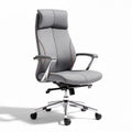 Adjustable ergonomic office chair with lumbar support and grey fabric upholstery 60 x 65 x 120cm